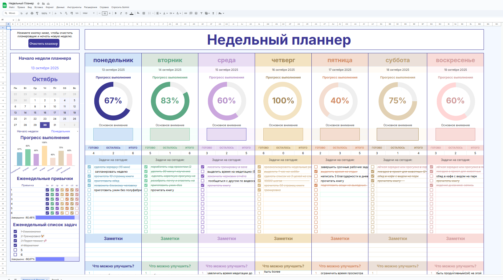 Недельный Планер